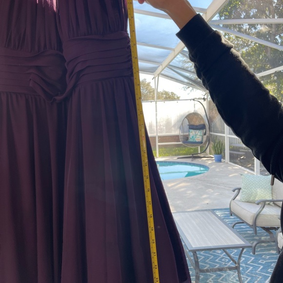 Rich purple formal wear cocktail A-line dress with beaded halter neckline sz 7 - Picture 5 of 7